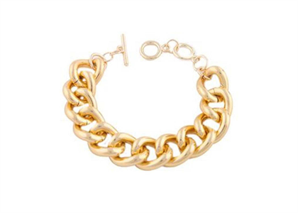 Gold Plated Curb Toggle Mens Bracelet